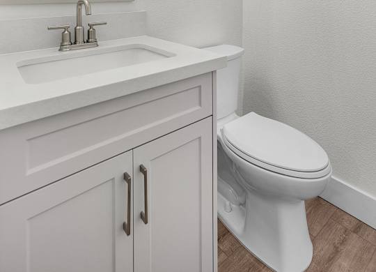 a bathroom with a sink and a toilet and a mirror