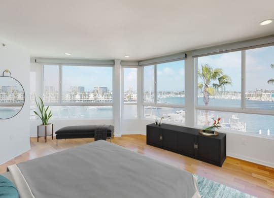 Bedroom with View  at Esprit Apartments, California, 90292