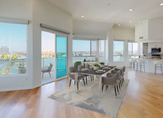 Dining Room with View  at Esprit Apartments, Marina del Rey, CA, 90292
