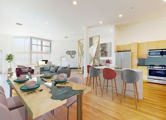 Dining Room in Loft  at Esprit Apartments, Marina del Rey, 90292