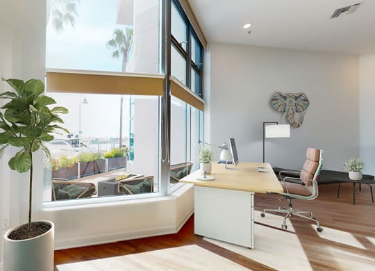 Large Windows with View in Loft  at Esprit Apartments, Marina del Rey, California
