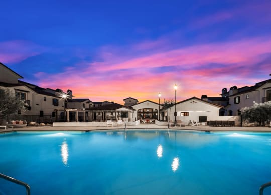 the swimming pool at the villas at sunset at The Villas at Anacapa Canyon, Camarillo