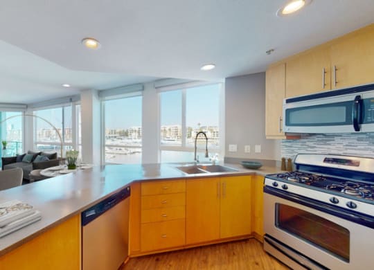 Kitchen in One-Bedroom  at Esprit Apartments, California, 90292