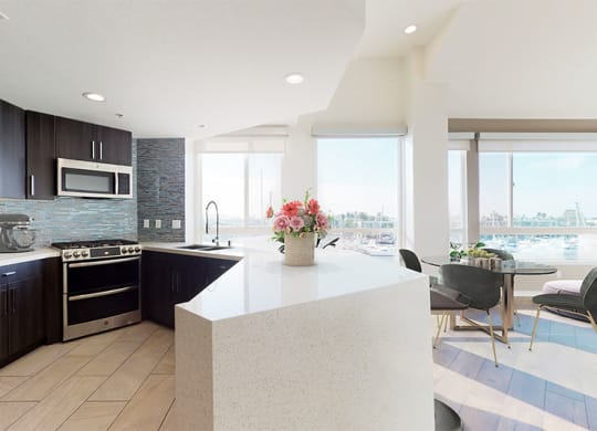 Kitchen in Three-Bedroom  at Esprit Apartments, California, 90292