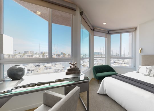 Bedroom in Two-Bedroom at Esprit Apartments, Marina del Rey, California