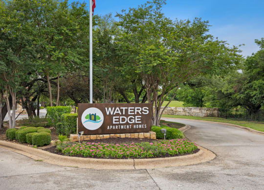 Property Sign at Waters Edge Apartment Homes, Georgetown, TX