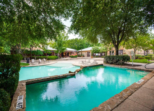 Resort Style Pool with pavillions at The Canyons Apartments, Texas, 76116