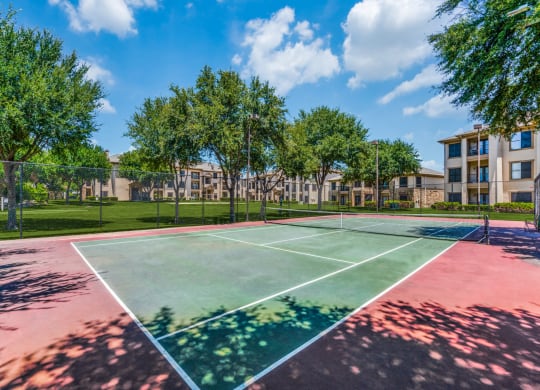 Community Tennis Court at The Canyons Apartments, Fort Worth, TX, 76116