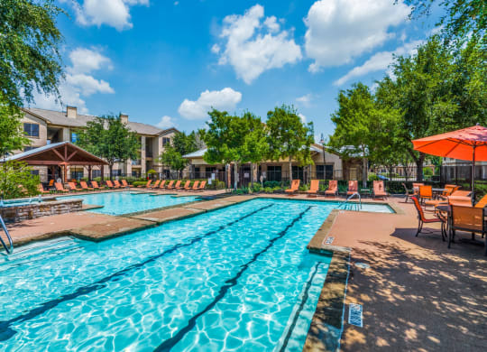 Community Lap pool at The Canyons Apartments, Fort Worth, TX, 76116