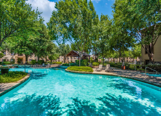 Luxury pool area at The Canyons Apartments, Texas, 76116