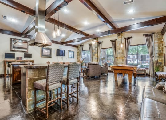 Club Room at 2nd Clubhouse at The Canyons Apartments, Texas