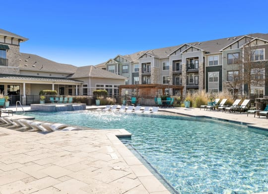 Extensive Resort Inspired Pool Deck at North Creek, Hutto, TX