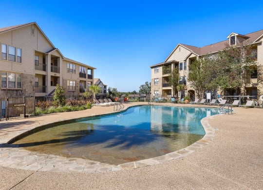 the swimming pool at the preserve at polo ridge apartments at The Verandah, Austin, TX, 78726