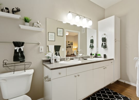 Large, well lit bathrooms  at Stone Oak @ Parmer, Austin, TX