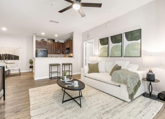 Living And Kitchen at Las Brisas Apartment Homes, Round Rock