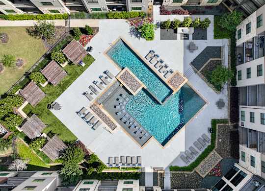 Drone Pool View at Aurora Watson Branch, Texas
