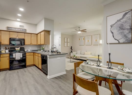 our apartments at the district feature a spacious kitchen and living room  at The Vista on Brodie, Texas, 78745