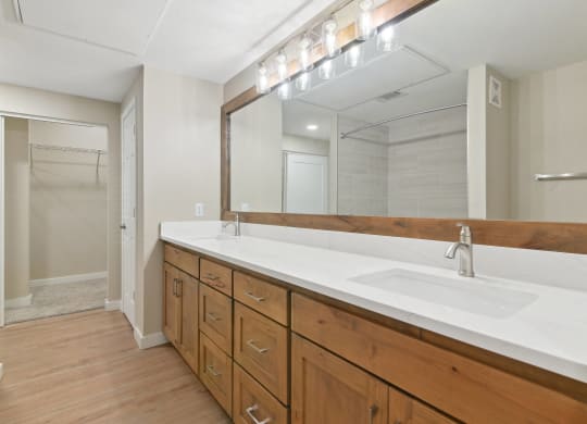 Vanity L:ights In Bathroom at The Canyons Apartments, Fort Worth, 76116