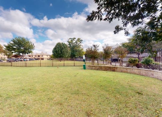 spacious outdoor dog park at The Canyons Apartments, Fort Worth, Texas