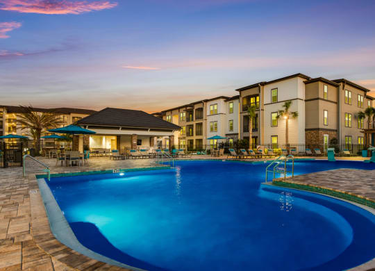 Twilight Pool at The Oasis at Lakewood Ranch, Bradenton, FL