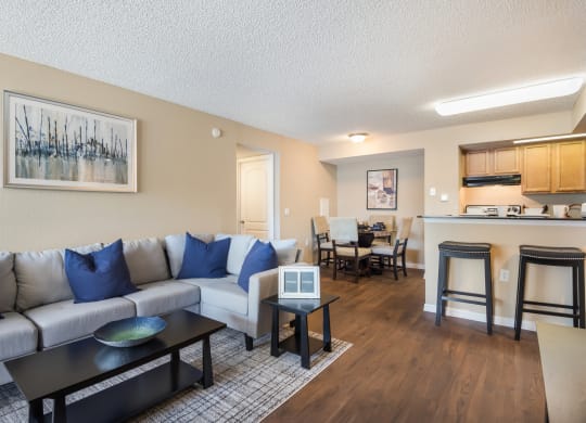 Living Room With Kitchen View at The Oasis at Wekiva, Apopka, Florida