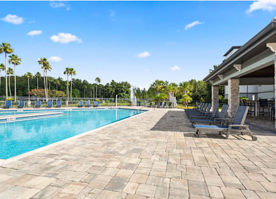 A large swimming pool at The Oasis at Highwoods Preserve, Tampa, FL