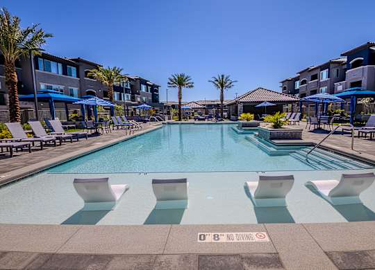 Lounge Swimming Pool With Cabana at Level 25 at The Curve by Picerne, Las Vegas, NV, Nevada , 89148