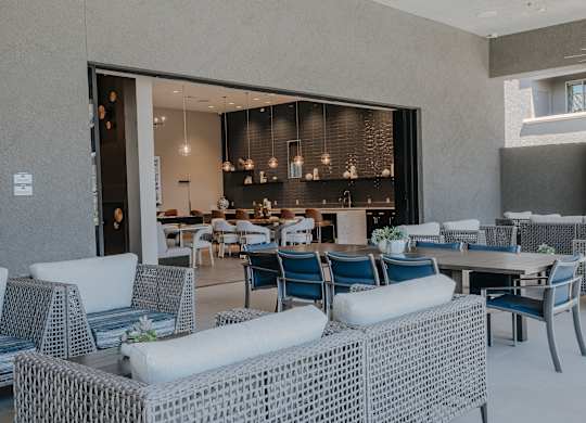 Large Community Clubhouse with ample sitting at Level 25 at The Curve by Picerne, Las Vegas