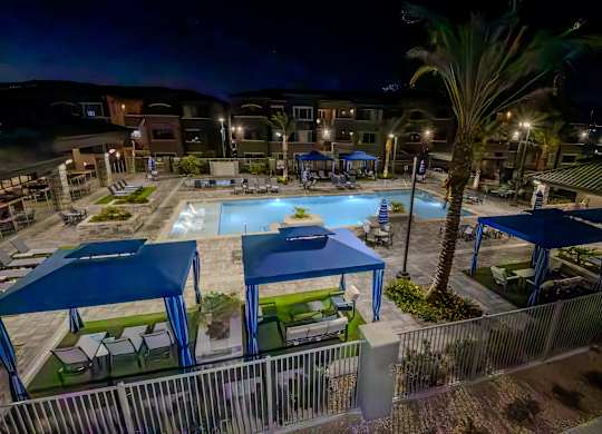 View of the Relaxing Swimming Pool With Sundeck at Level 25 at The Curve by Picerne, Las Vegas, NV