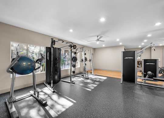Fitness room with equipment