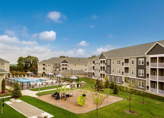 Aerial view at The Oasis at Plainville, Massachusetts, 02762