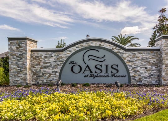 Entrance Signage at The Oasis at Highwoods Preserve, Tampa, Florida