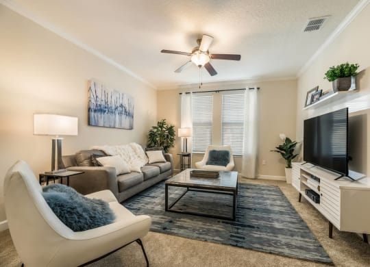 Modern Living Room at The Oasis at Moss Park Preserve, Florida