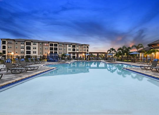 Night Pool View at The Oasis at Cypress Woods, Fort Myers, 33966