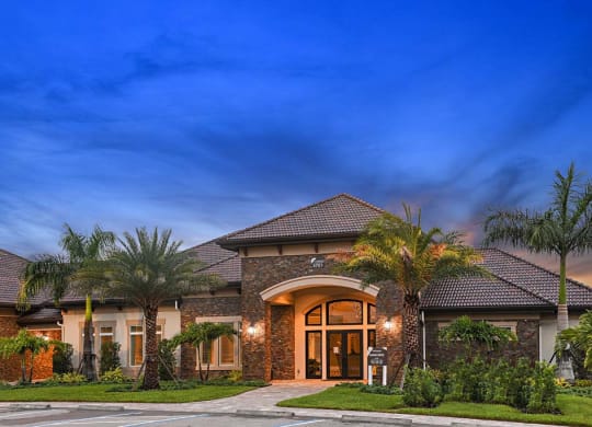 Clubhouse Twilight View at The Oasis at Cypress Woods, Florida