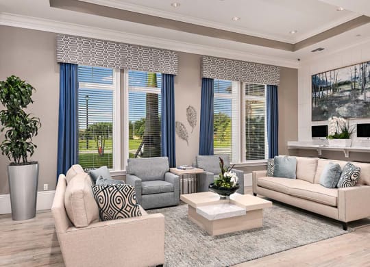 Clubhouse couch at The Oasis at Cypress Woods, Fort Myers, FL