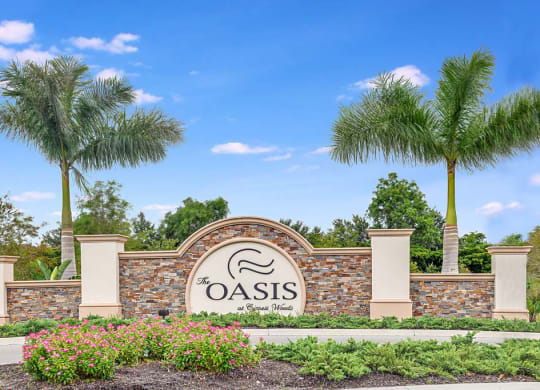 Entrance Sign at The Oasis at Cypress Woods, Florida, 33966