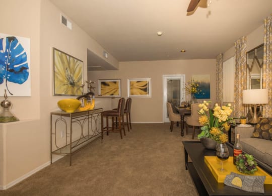 2b2 Model living room decor at The Aliante by Picerne, Arizona, 85259