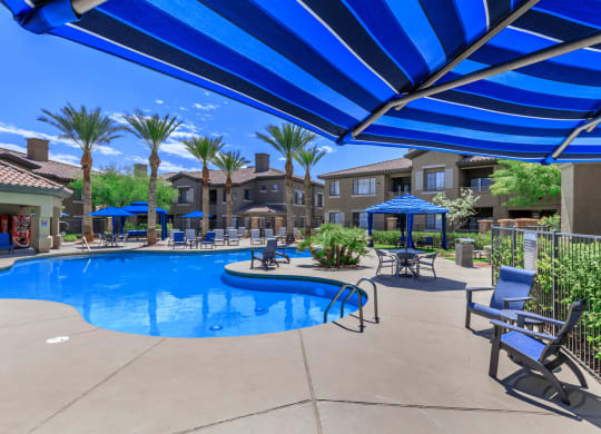 Swimming pool patio with sundeck at The Cantera by Picerne, Las Vegas, NV