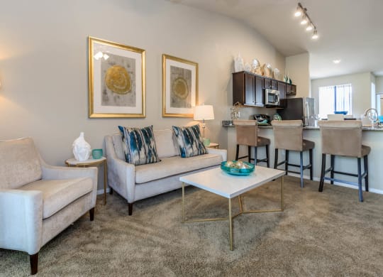 Living decor at The Cantera by Picerne, Las Vegas, NV