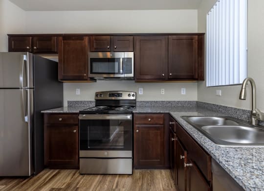 Kitchen cabinets and appliances at The Covington by Picerne, Nevada