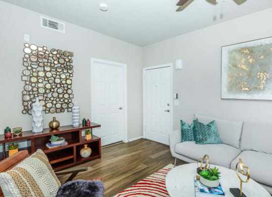 Living room decor at The Equestrian by Picerne, Henderson, 89052