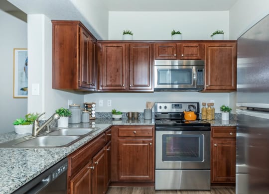 Wooden cabinets and appliances at The Equestrian by Picerne, Henderson, NV, 89052