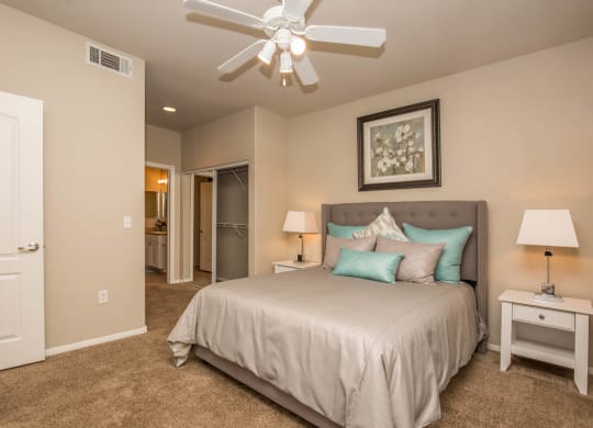 Bedroom with ceiling fan and light at The Fairways by Picerne, Las Vegas