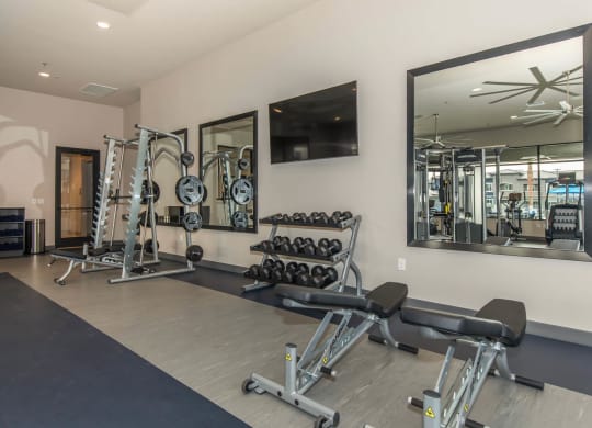 Fitness center at Level 25 at Cactus by Picerne, Nevada