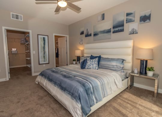 Bedroom with ceiling fan and lights1 at Level 25 at Cactus by Picerne, Nevada, 89141