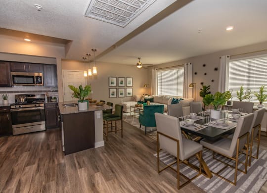 Kitchen with dining at Level 25 at Cactus by Picerne, Las Vegas, 89141