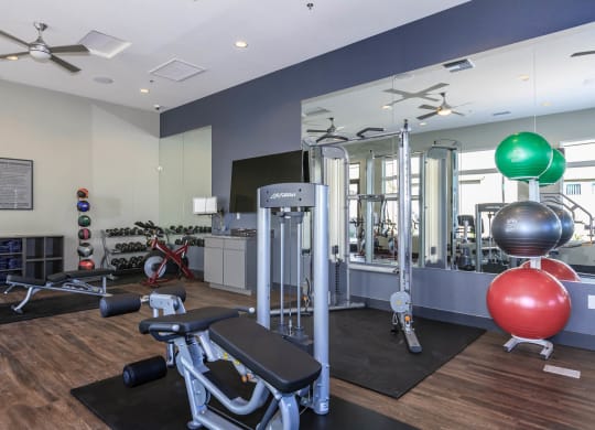 treadmill and weightsat Level 25 at Durango by Picerne, Las Vegas, NV, 89113