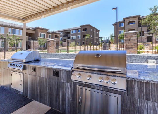 BBQ area at Level 25 at Durango by Picerne, Las Vegas, NV