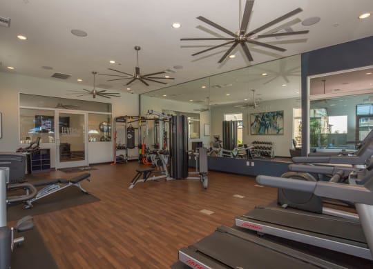 Gym center at Level 25 at Oquendo by Picerne, Las Vegas, NV, 89148